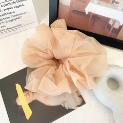 Summer Women Organza Big Scrunchies Korean Design Solid Color Elastic Hair Bands