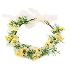 Bohemian Daisy Floral Headbands Fabric Plastic Grass Ribbon Hair Accessory For