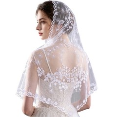 Lace Trim Headscarf Breathable Lightweight Covering for Daily Wear Travel