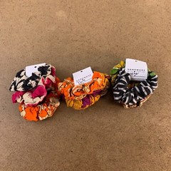 Women’s Colorful Printed Saree Scrunchies 9 Pieces NWT