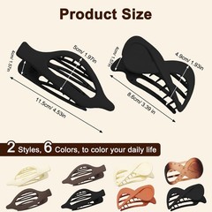 8PCS French Flat Hair Claw Clips for Women 1 Count (Pack of 8), 4color-3