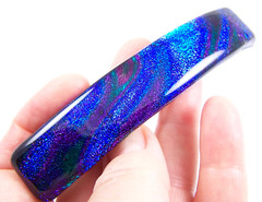 Dichroic GLASS Barrette 3.5″ 90mm Green Blue Purple Red Tie Dye Swirl Hair Clip