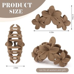 6 Pcs Large Flower Claw Clips for Women – Hawaiian Plumeria Hair Accessories,