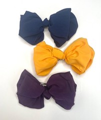 LOT 3 BEAUTIFUL VINTAGE KNOTTED DOUBLE LAYERED LARGE 6” HAIR BOWS ACCESSORIES