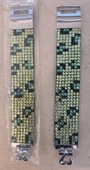 Pair of 8-Row Lime Green Rhinestone Hair Bands – Mega Sparkle Bun Wraps
