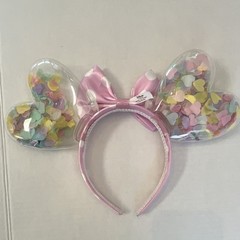 Disney Boxlunch Exclusive Sweetheart Confetti 3D Heart Minnie Ears Headband