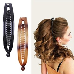 2PCS Large Curvy Hair Claw Banana Clip Vintage Simple Hair Claw Hair Accessories