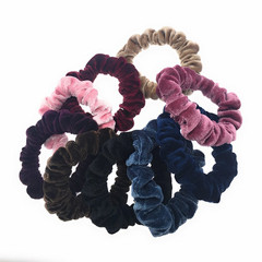 (10 Pack) Assorted Color Small Velvet Scrunchies For Thin Hair Women