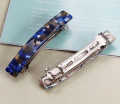 2PCS French Design Hair Barrette Tortoise Shell Celluloid Rectangle Hair Clips