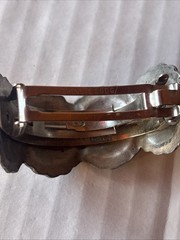 VTG Brevete SGDG French Barrette Hair Clip Silver Tone Mother Pearl