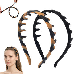 2 Pcs Silicone Headband for Women, Non-Slip Flexible Hairbands Comb Headband wit