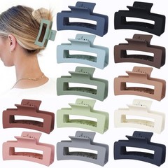 Hair Accessories 12 Pcs 3.5 Inch Square Rectangle Jaw Clips for Women and Gi…
