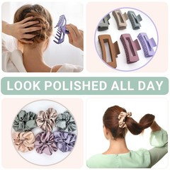 PLERAVOX 12 Pack Hair Clips 1 Count (Pack of 12), 12PC Clips+Scrunchies