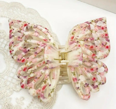 LARGE Multicolor Hair Claw Butterfly Extra Large Hair Accessory Plastic Glossy