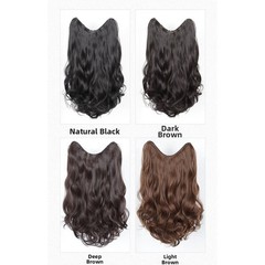 Natural Black Brown U Type Hair Extensions 45cm 55cm 60cm Long Wavy Style