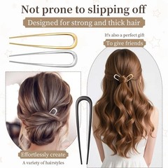 3PCS French Hair Pins,Metal French Hair Pins for ,U-shaped French Pins,Elegan…
