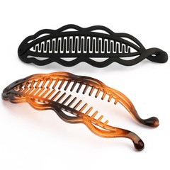 Hapdoo 2pcs Large Banana Clip Hair Clips 1 Count (Pack of 2), Black Tortoise
