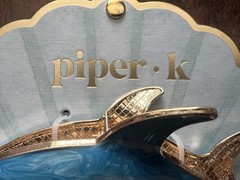 SHARK Hair Clip PIPER K Metal Gold with Color Enamel Design Shark Week Large NEW