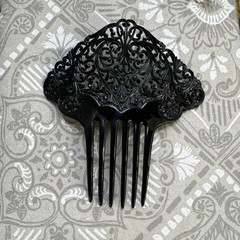 1PCS Decorative Plastic Hair Combs, Black Filigree & Hair Comp