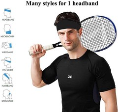 Width Headband Moisture Wicking Sweatbands for Workout Running Yoga Bike Helmet