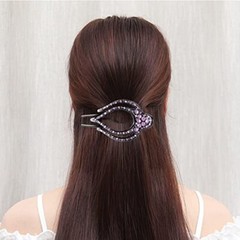 4PCS Heart Style Ponytail Hair Clip Duckbill Clips with Rhinestones Classic