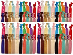 50 Wholesale Hair Ties Elastic Ponytail Holders emi foe tie Ribbon jay Lot SALE