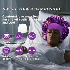 4 Pack Silk Bonnet Hair Wrap Sleeping Satin Bonnet for Women Curly Natural Hair