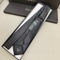 Prada Luxury Silk Necktie with Distinctive Triangle Brand Logo