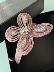 100% Authentic 2016 Alexandre Zouari Crystal Layered Flower Acrylic headband Box