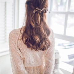 Hair Clip Branches Bobby Pin Gold Branch Barrette One Leaf Twigs hair jewelry