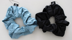 Nike Gathered Ponytail Hair Tie 2 Pack Large Worn Blue & Black