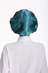 WHITECONCH Silk Bonnet for Sleeping 2-Pack, Double Sided One Size, Blue+brown