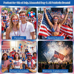 4Th of July Accessories Set – Red White and Blue Headband Star Sunglasses Neckla