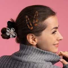 Giantree 16 Pcs Snap Hair Clips, 4 Size Classic Tortoise Metal Hair Clips for