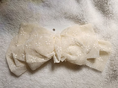 NWT Free People The Dreamers Lace embroidered Floral Bow Hair Tie White Wedding