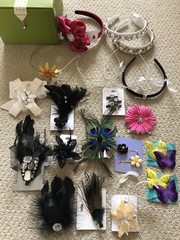 ICING & CLAIRE’S LOT OF 20 JEWEL FEATHER RHINESTONE HAIR CLIPS PINS HEAD BANDS
