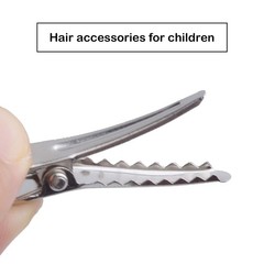 30MM Small Alligator Hair Clips, 100 Pieces Silver Metal Alligator Hair Pins Tee
