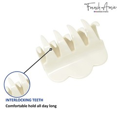 French Amie Crown Wave Medium 3” Celluloid Handmade Interlocking Hair Claw