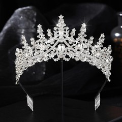 COCIDE Tiara and Crown for Women Crystal Queen Rhinestone T1,Silver