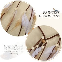 GORTIN Boho Feather Headband Gypsy Indian 1 Count (Pack of 1), White