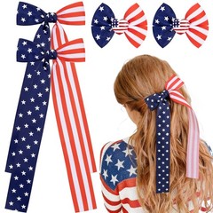 4 PCS 4th of July Hair Bows, Patriotic Hair Bow for Independence Day, Girls a…