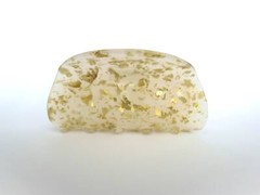 Gold or silver flakes glitter frosted white hair claw clip