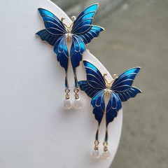 Ancient Hanfu Side Clip Butterfly Classical Qipao Photography Headpiece 2pc