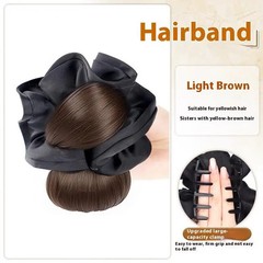 Low Bun Wig Hair Clip-In Messy Bun Hairpiece Straight Hair Extension For Effortl