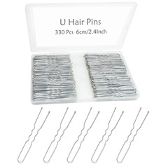 330 Count U Shaped Silver Hair Pins for Buns, 2.4inch Bun Pins Silver Hair Pins