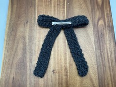 Handmade Red Crochet Bow Hair Clip Barrette for Women Classic Solid