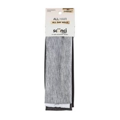 scünci No Damage Stretch Fabric Headbands – Black/White/Gray – 5pcs