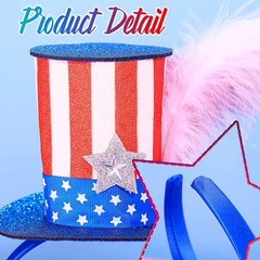 4Th of July Headband Independence Day Headpiece USA Patriotic Star Hair Accessor