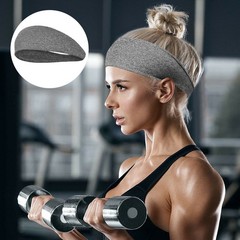 2PCS Sports Headband Sweatband Stretch Elastic Gym Fitness Running Yoga Headwrap