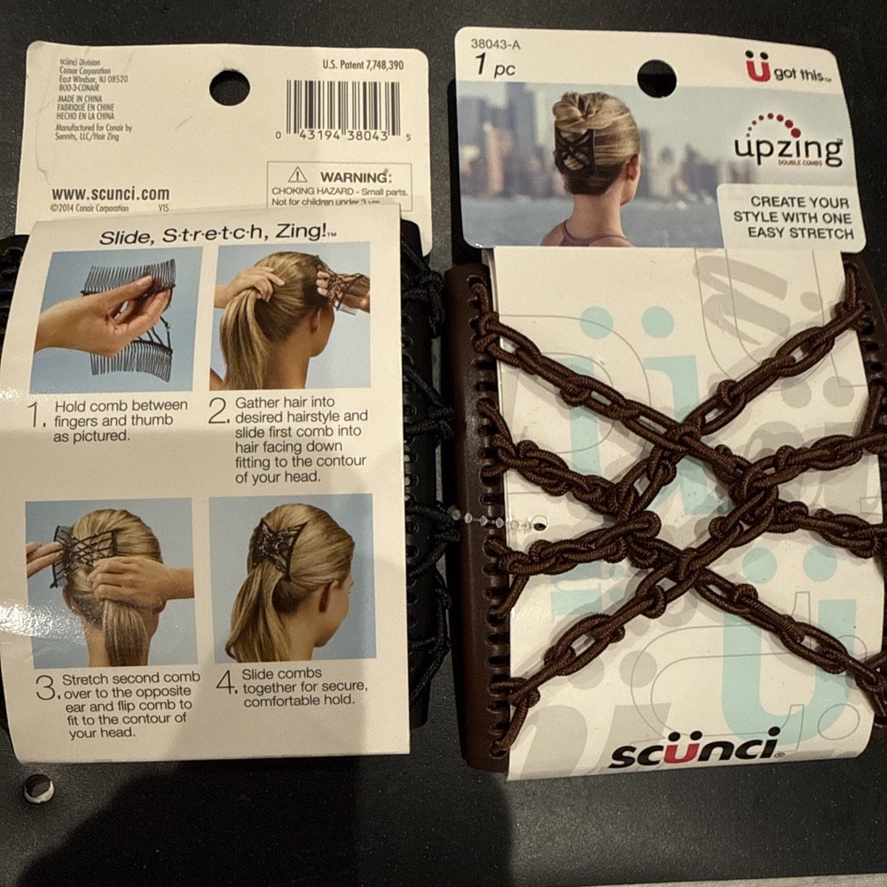 Lot Of 2 Scunci Effortless Beauty Upzing Clip – Black And Brown